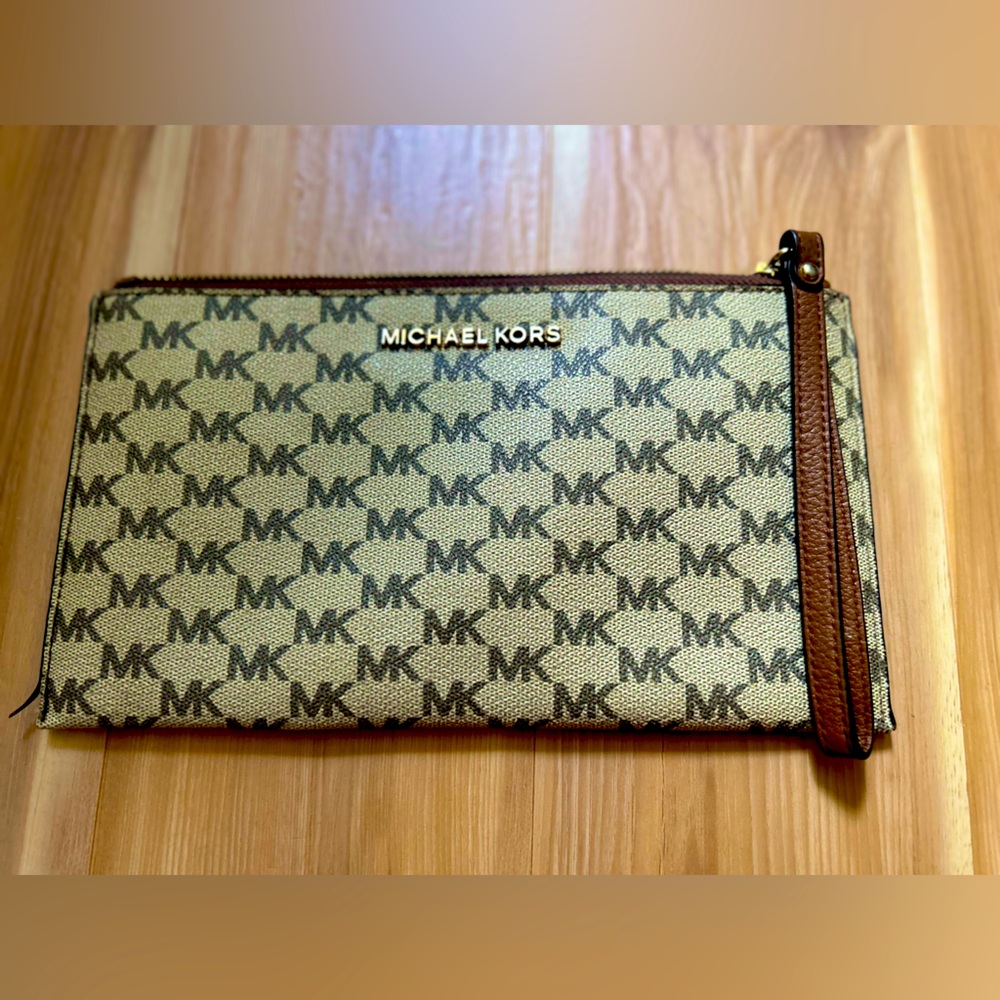 Michael Kors monogram wristlet